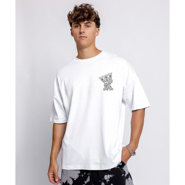 De Tees Men's Oversize T-shirt | M-OST-WHITE-KING | White - L