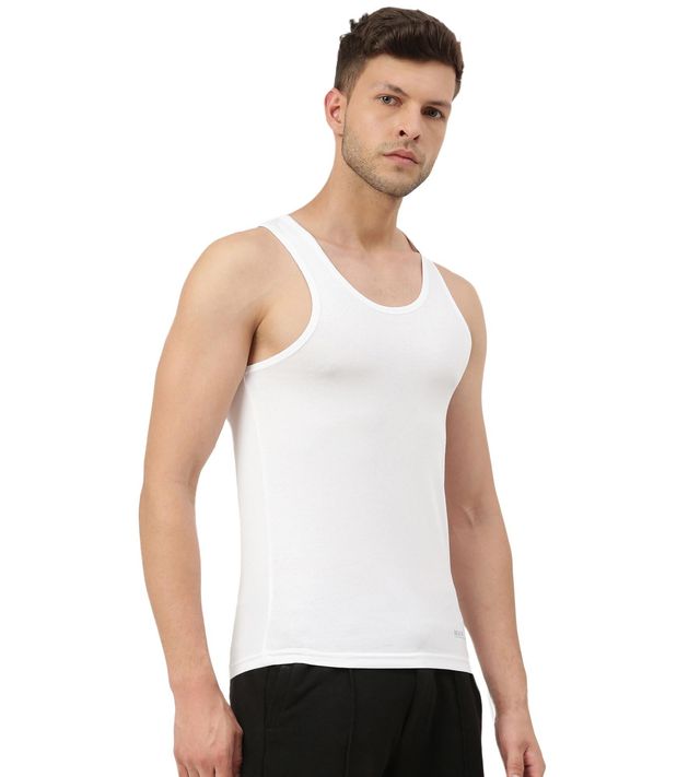 Freecultr Men's Bamboo, Cotton, and Spandex Vest | Black and White - L