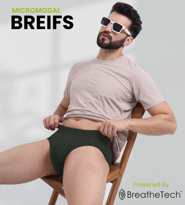 Men's Underwear Anti Bacterial Micromodal Airsoft Brief - Pack of 2-M