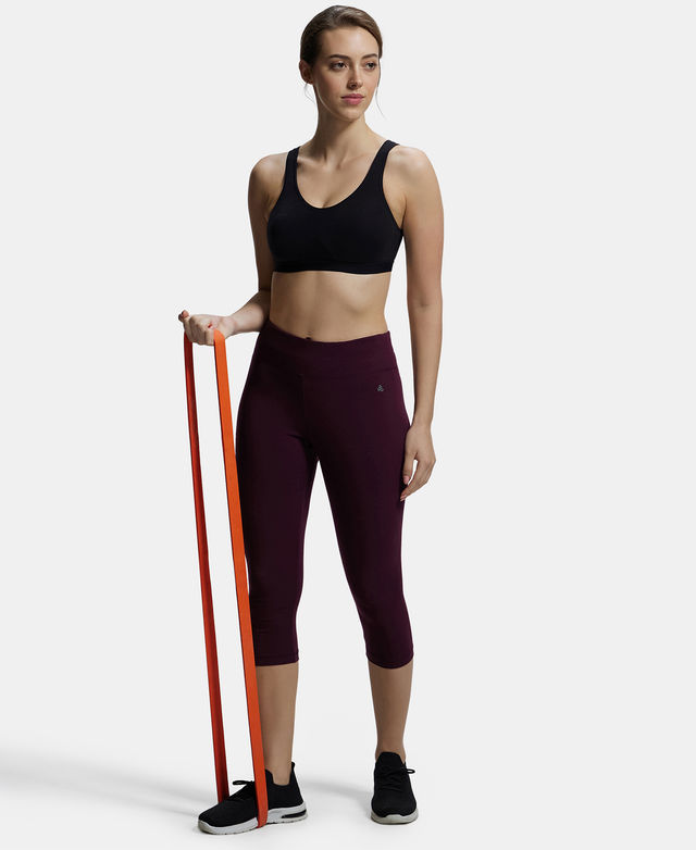 Jockey 1376 Women's Wirefree Non Padded Super Combed Cotton Active Bra|Wider Straps | Black-S
