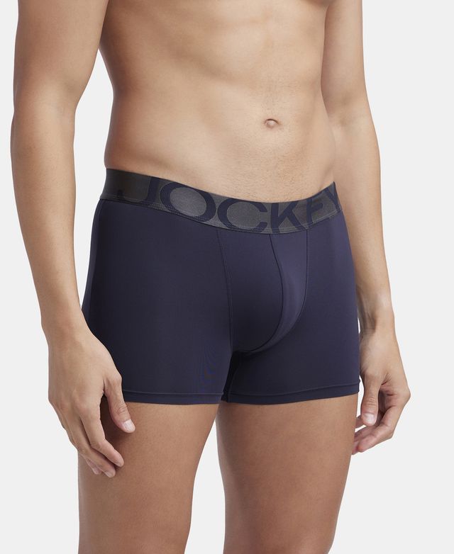 Jockey IC28 Men's Tactel Microfiber Elastane Stretch Solid Trunk | Navy-L