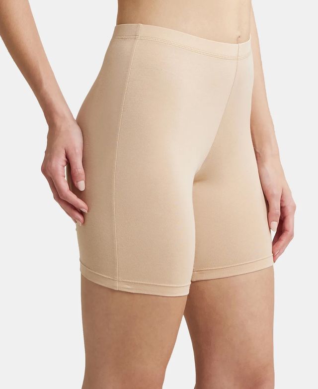 Jockey 1529 Women's Super Combed Cotton Mid Waist Shorties|Concealed Waistband | Skin-S