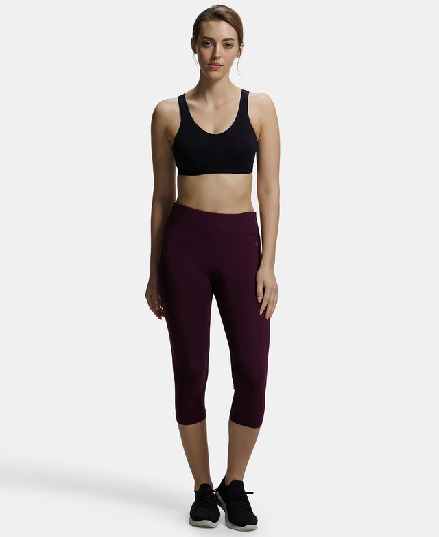 Jockey 1376 Women's Wirefree Non Padded Super Combed Cotton Active Bra|Wider Straps | Black-S