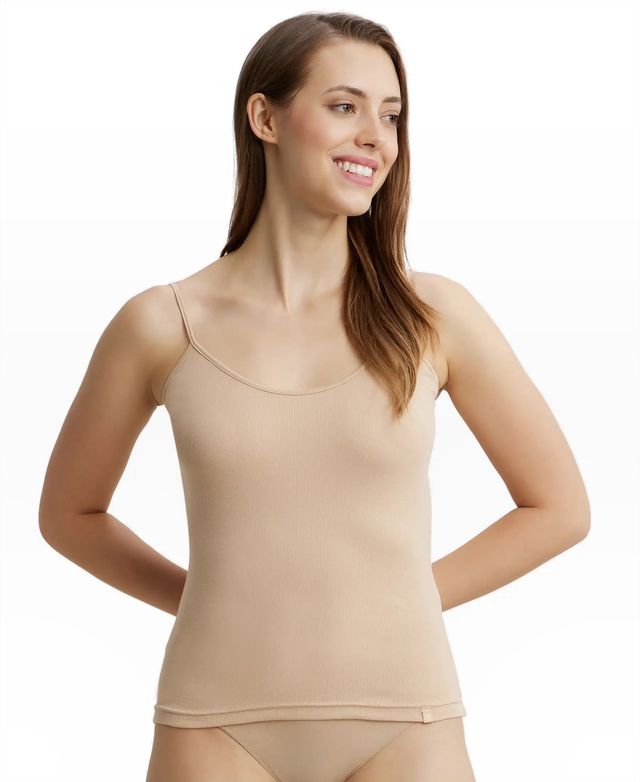 Jockey 1487 Women's Super Combed Cotton Rib Camisole|Adjustable Straps | Skin-S