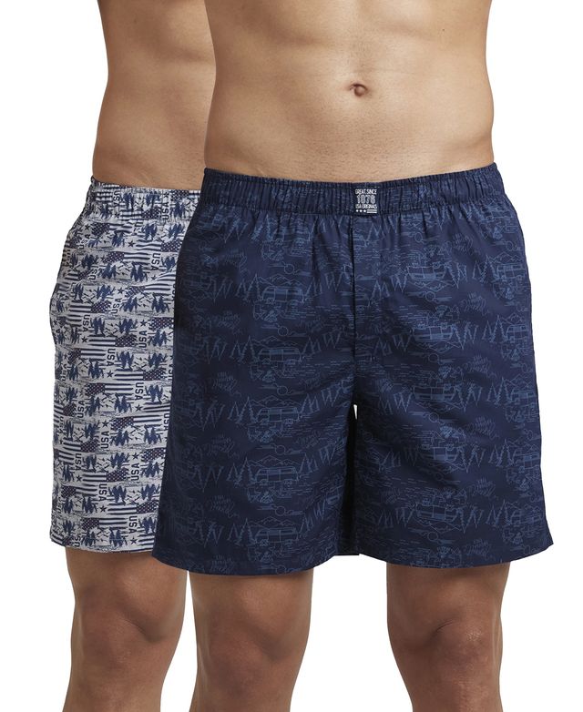 Jockey Men's Super Combed Cotton Boxers | Multicolour - L