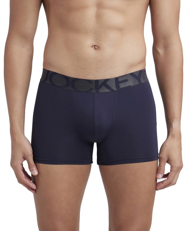 Jockey IC28 Men's Tactel Microfiber Elastane Stretch Solid Trunk | Navy-L