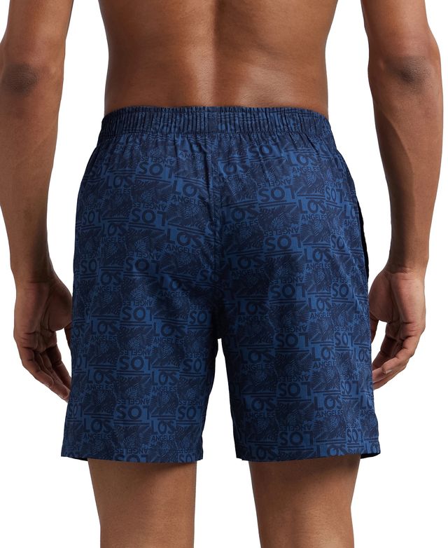 Jockey US57 Men's Super Combed Cotton Woven Printed Boxer|Side Pocket|PO2 | Navy-L