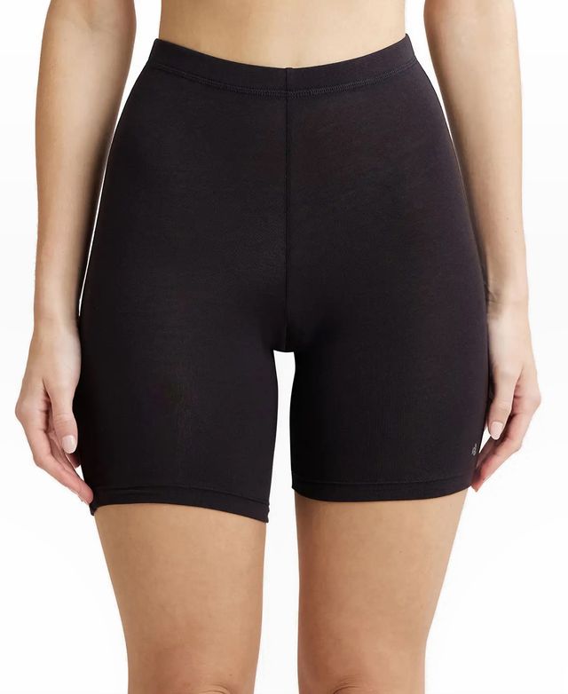 Jockey 1529 Women's Super Combed Cotton Mid Waist Shorties|Concealed Waistband | Black-S