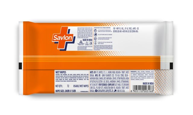 Savlon Germ Protection Wipes, Germ Protection, Skin Friendly pH, For Hands, Body, Surface
