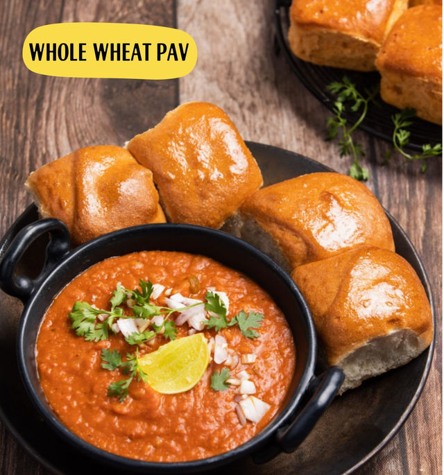 The Baker'S Dozen 100% Whole Wheat Bread - No Palm Oil No Preservative (450g) & The Baker'S Dozen Zero Maida Pav No Palm Oil No Preservative 100% Wholewheat (220g) Combo
