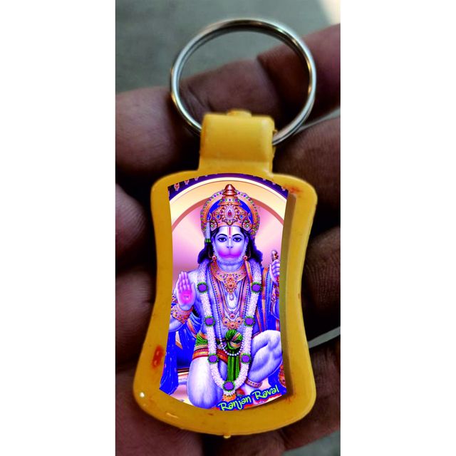 Divine Vibes Hanuman Ji Square Key Chain