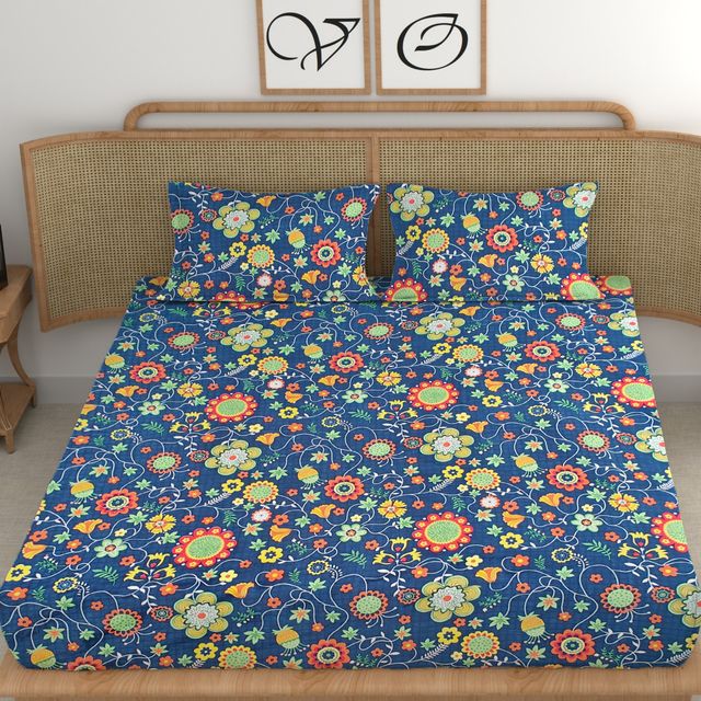 CG HOMES Double Bedsheet With Two Pillow Covers | Design Db618