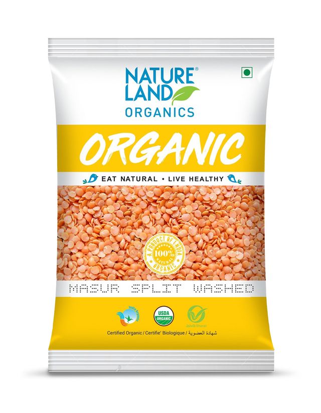 Natureland Organic Masoor Dal Split Washed