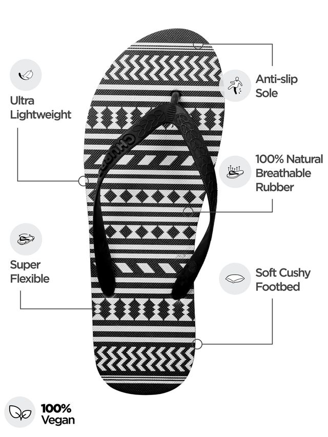 Chupps Women's Kaleen Black Flip Flops - UK4
