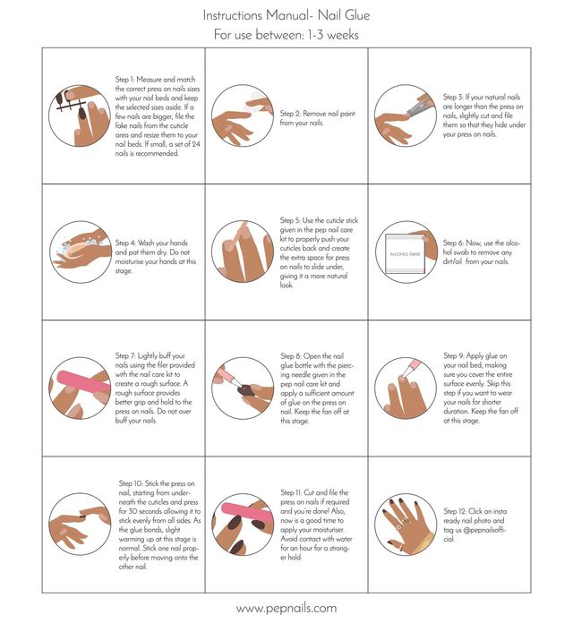 Pep Nails | Maroon | Toe Nails | Short Square Red | Glossy Solid Press On Nails | 24 Tips