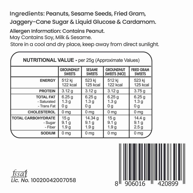 Rajaram's Assorted Bars (Chikki Share Pack) 250 g Combo