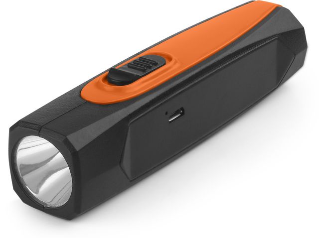 Orient Electric Ranger Dual Light LED Torch |600 mAh Li Ion Battery| 13cm,Orange and Black