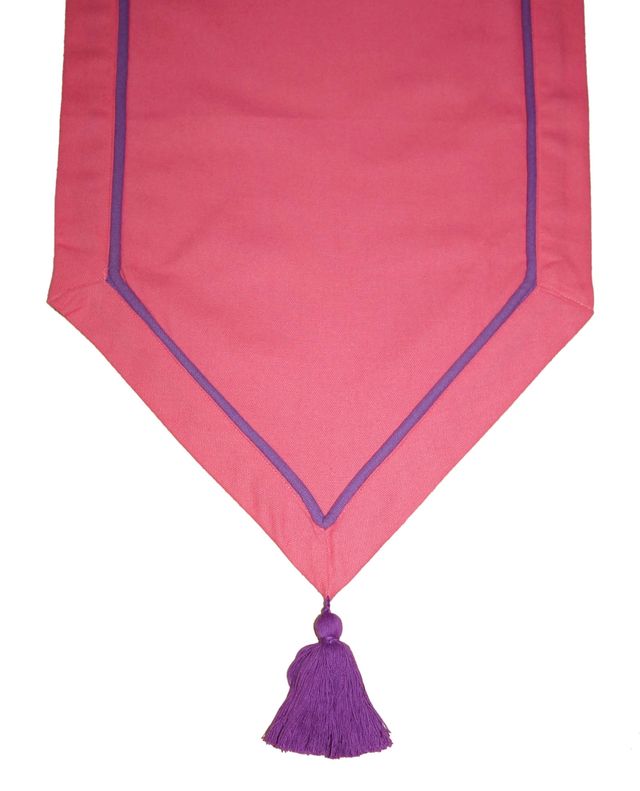 Lushomes Table Runner - Pink and Grey Contrasting Cord | 30 x 180 cm