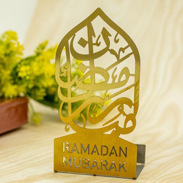 Diacraft Eid Mubarak Metal Gold Electroplated Votive Candle Holder