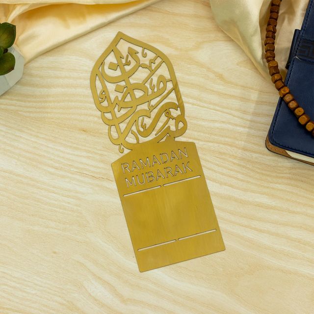 Diacraft Eid Mubarak Metal Gold Electroplated Votive Candle Holder