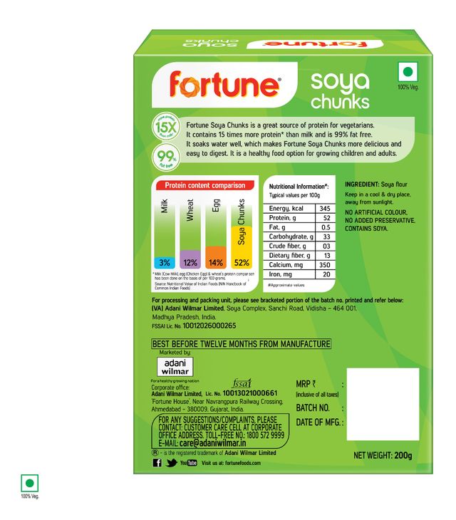 Fortune Soya Chunks 225 g Combo