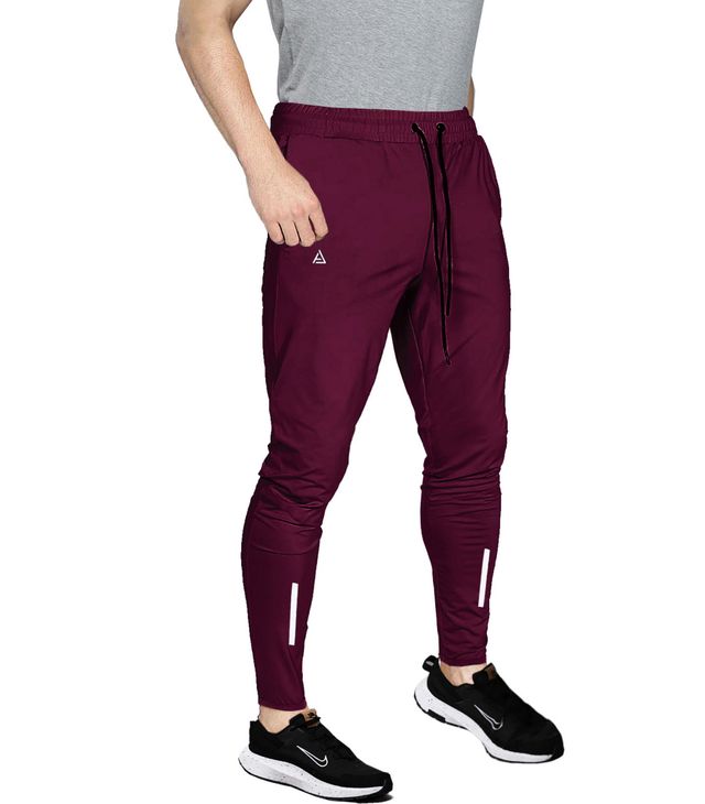 Avolt Men's Solid Regular Fit Track Pant | Maroon - M