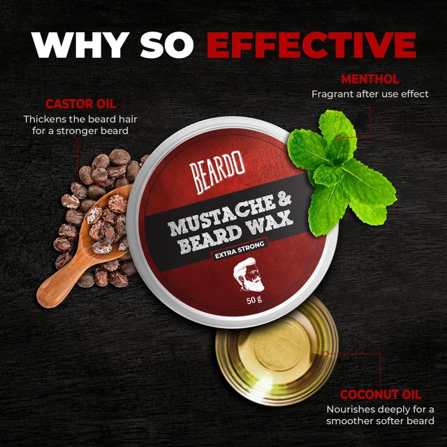 Beardo Beard & Mustache Wax - Extra Strong