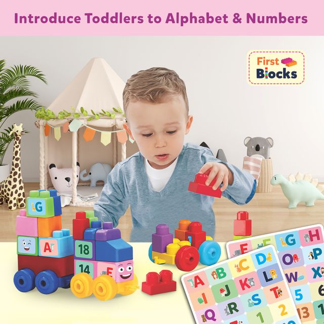 Little Berry Alphabet Learning Train Building Blocks Toy For Kids - Smart Activity Blocks - Lb77