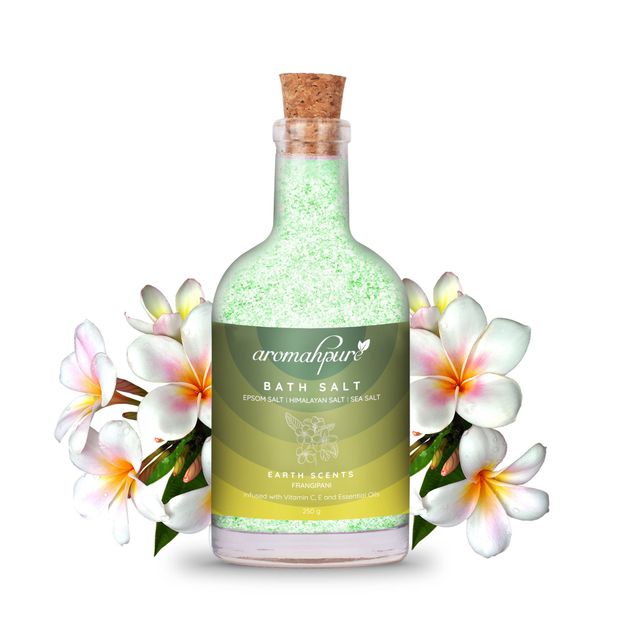 Aromahpure 100% Natural Bath Salt with Essential Oils - Frangipani | Earth Scents Fragrance