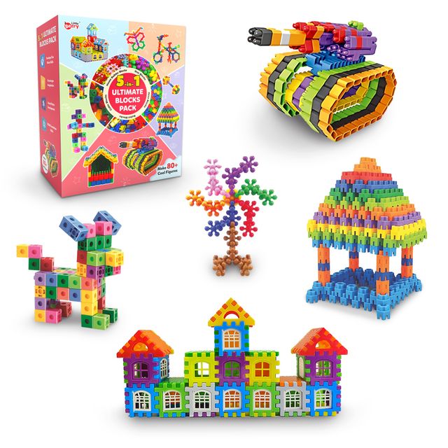 Ultimate 5 In 1 Building Blocks For Kids 250+ Pcs - Educational Toys For Kids - Lb76