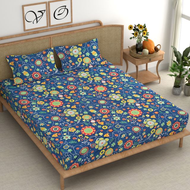 CG HOMES Double Bedsheet With Two Pillow Covers | Design Db618