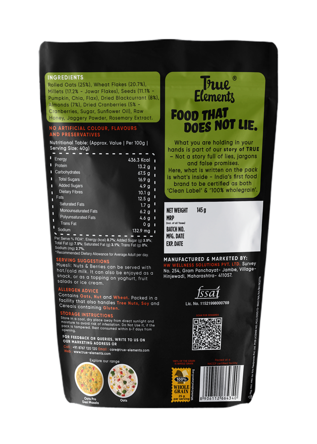 True Elements Muesli | Nuts & Berries