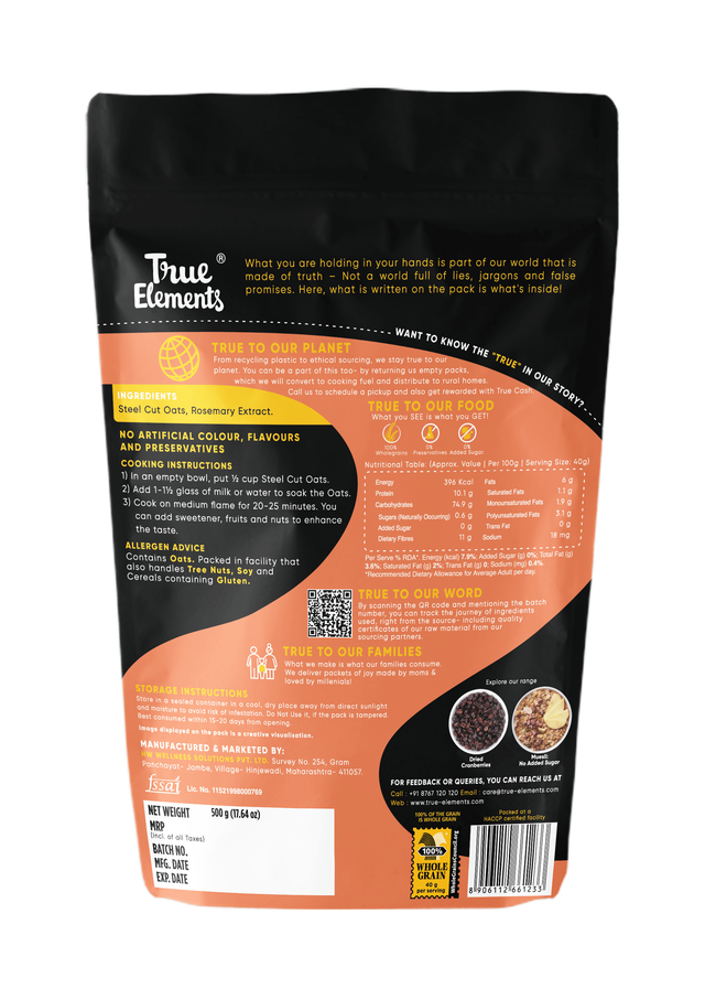 True Elements Steel Cut Oats | Naturally Gluten Free