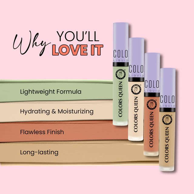 Colors Queen Conceal & Reveal Liquid Long Lasting Concealer with Matte Finish | Green Corrector