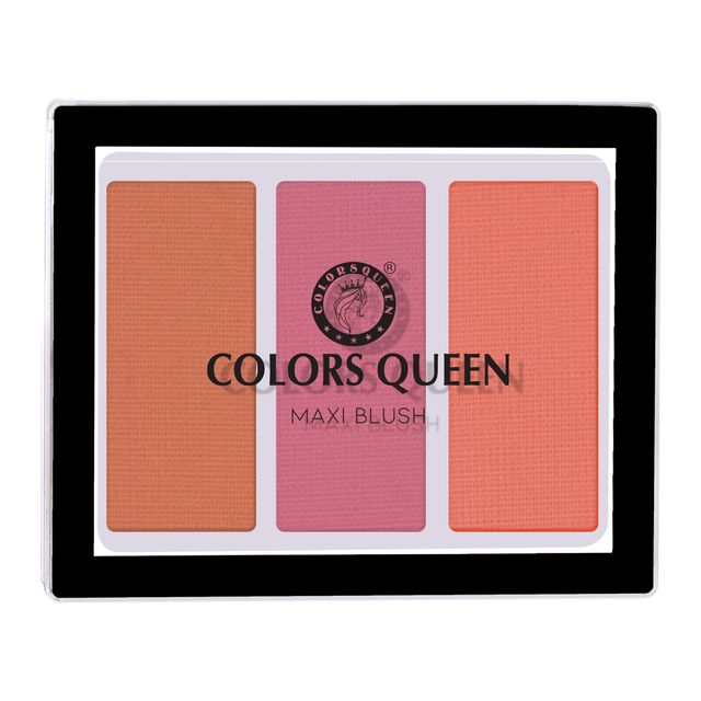 Colors Queen 3 Multicolor Maxi Blush Lightweight Blusher for Face Makeup | Shade | 01