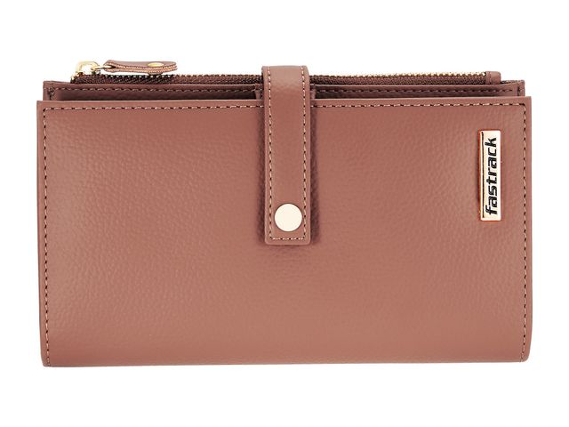 Fastrack Women's Solid Two Fold Wallet | Brown