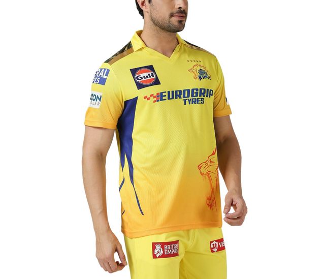 PlayR CSK Fan - Dhoni 7 Men's 100% Polyester Jersey - M