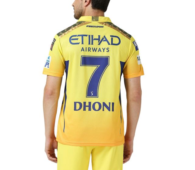 PlayR CSK Fan - Dhoni 7 Men's 100% Polyester Jersey - M