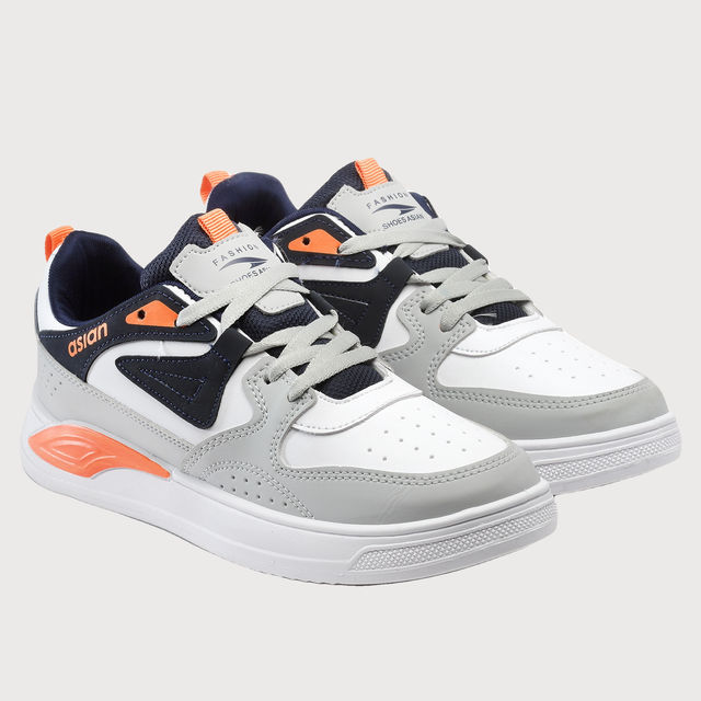 Buy Asian Men s Moscow-01 White Navy Orange Sneakers | UK-9 Online