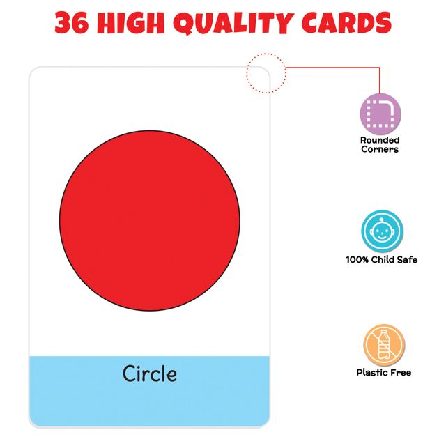 My First Shapes And Colours Flash Cards For Kids (36 Cards) - Fun Learning Game - Lb20