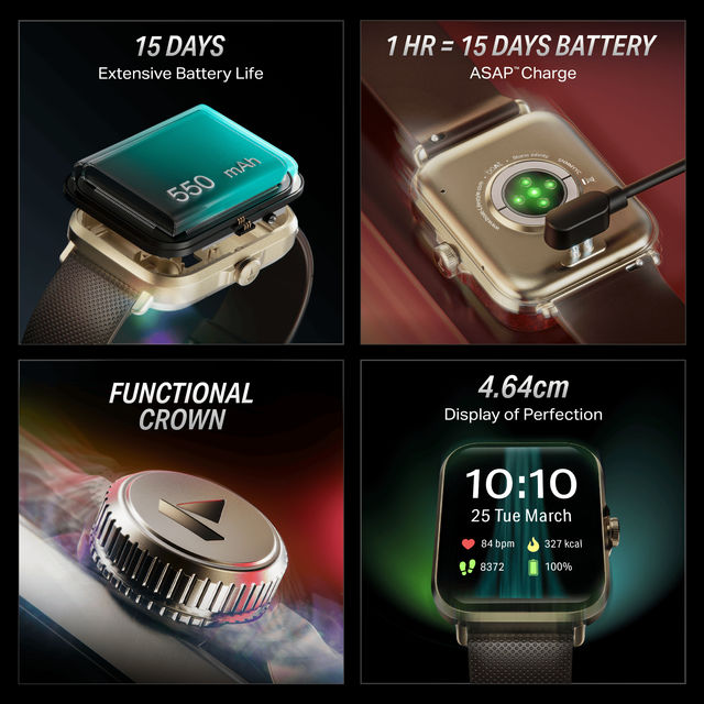 boAt Storm Infinity Smartwatch | 1.83" Display | BT Calling - Brown