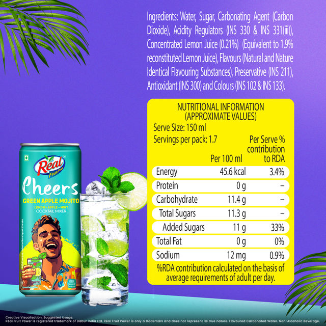 Real Cheers Green Apple Mojito - Cocktail Mixer