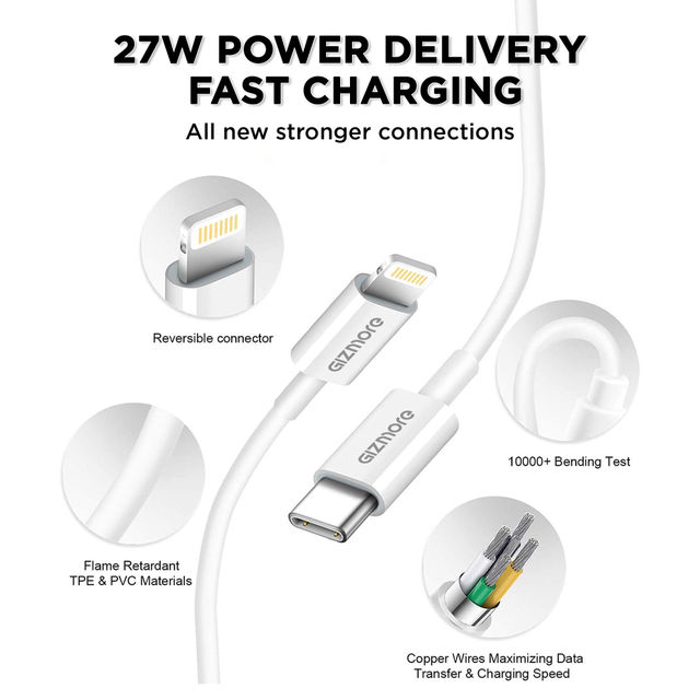 Buy GIZMORE WCL156 27W Type-C to Lightning 3A Fast Charging Cable ...