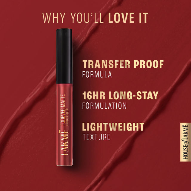 Lakme Forever Matte Liquid Lip, 16hr Lipstick, Lightweight & transferproof - Purple Pout