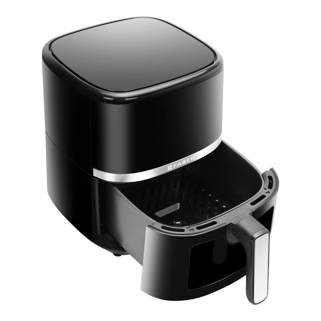 Faber 6L 1500W Digital Air Fryer | 360 Air Cooking, 8 Preset Menu, LED Display, View Window | Black