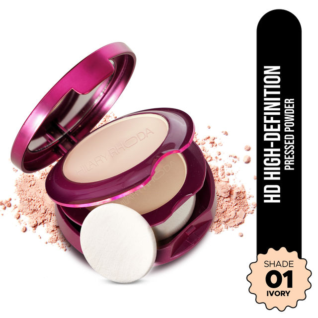Hilary Rhoda HD High-Definition Pressed Powder | 2 in 1 Compact Powder | My Ivory - Shade 01