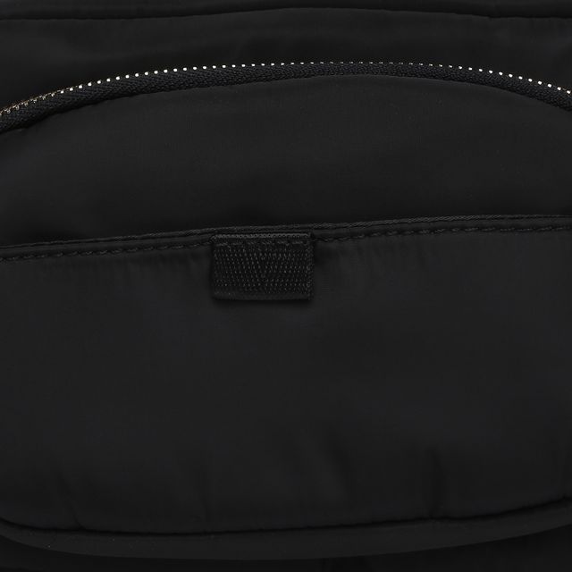 Accessorize London Women's Faux Leather Megan Nylon Large Sling Bag | Black