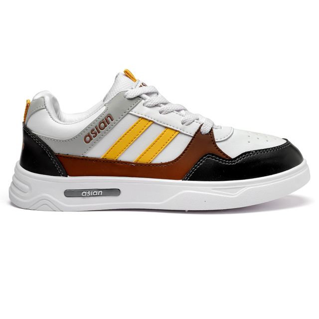 Asian Men's Boston-02 White Grey Casual Shoes | UK - 10