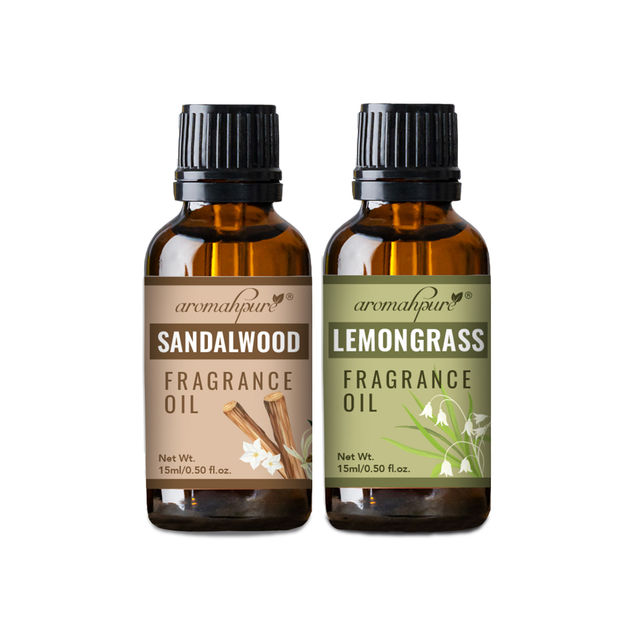 Aromahpure Fragrance Oil | Pack of 2 | Sandalwood | Lemongrass Aroma Oil for Home Fragrance