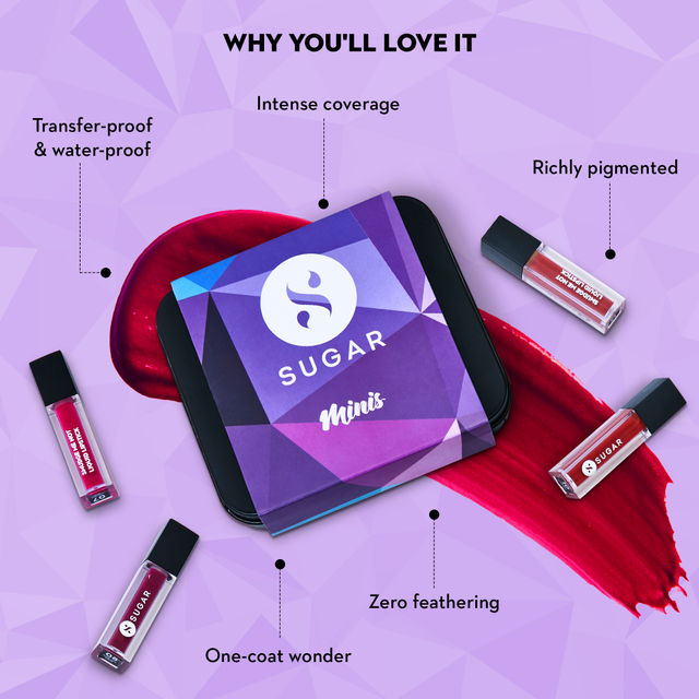 SUGAR Cosmetics Smudge Me Not Liquid Mini Lipstick Set - Nude Set